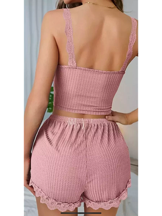 Женская пижама с шортами 60104 / розовый