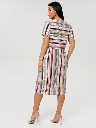 Женское платье Пл-73(К) / Розовый (полосы)