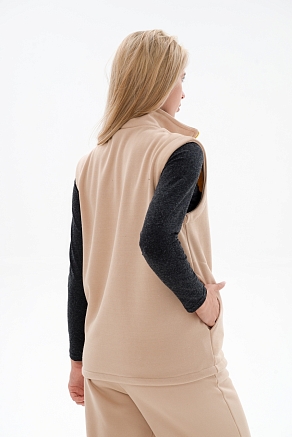 Жилет женский из футера / Латте макси