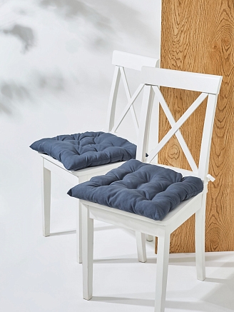 Комплект кухонных подушек на стул 2 шт. (габардин) / Графит