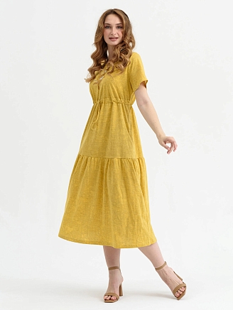 Женское платье "Майский букет" 1916-К / Желтый