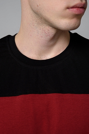 Мужская футболка 14482 / бордо+черный