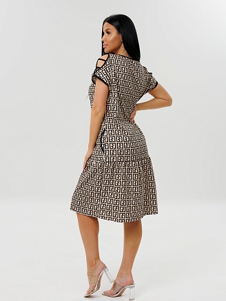 Женское платье Пл-82(К) / Коричневый (узоры)