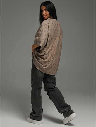 Женская футболка Ирбис / Махра, кофе сердечки