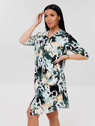 Женский халат Х-149(К) / Зеленый (буквы)