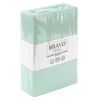 Простыня УЗБ трикотаж / мятная