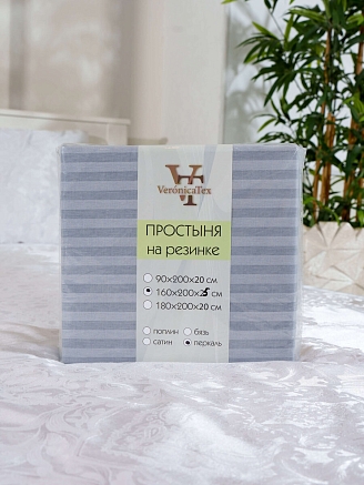 Простыня на резинке перкаль / В ассортименте