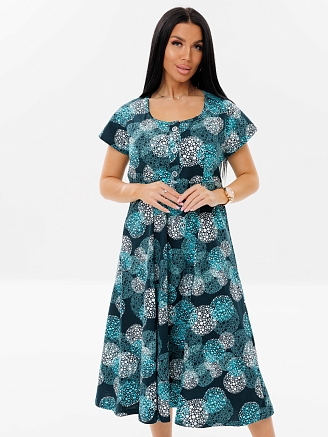 Женское платье Пл-107(К) / Бирюзовый (горох)