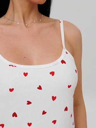 Женская пижама П-95(Л) / Белый (сердечки)