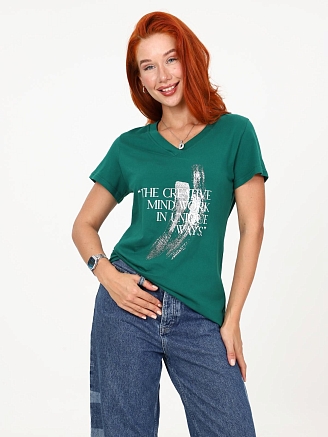 Женская футболка Сопряжение / зеленый