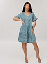 Женское платье Пл-117(К) / Бирюзовый (цветы)