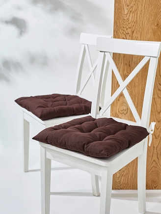 Комплект кухонных подушек на стул 2 шт. (габардин) / Шоколад