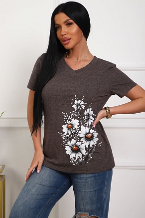 Женская футболка 29540 / коричневый