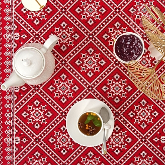 Скатерть рогожка / Народные узоры