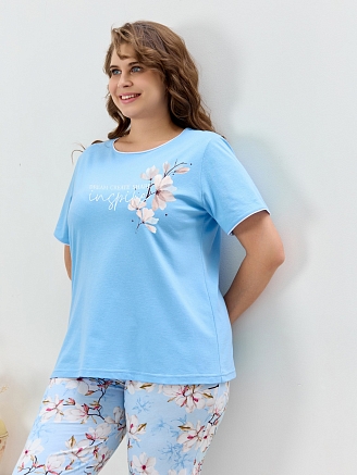 Женская пижама Узор-2 П-502 / голубой
