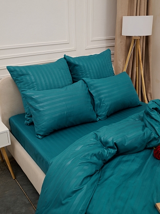 Пододеяльник микрофибра страйп / Морская волна