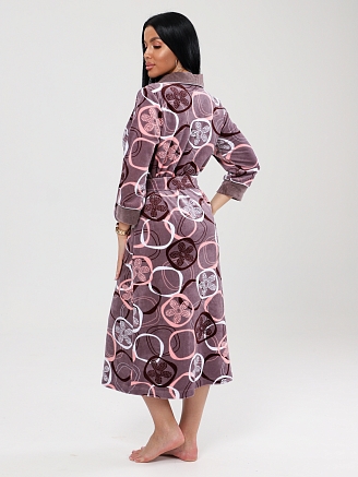 Женский халат ХВ-350 / Какао с овалами