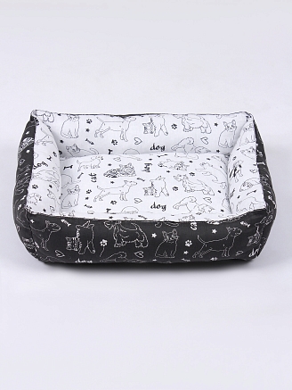 Лежанка для животных мелких пород арт. LDZ / Белый + черный