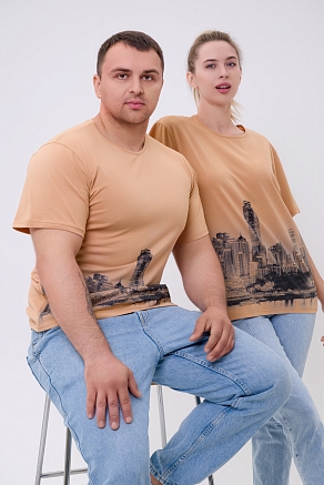 Футболка Город унисекс / песочный