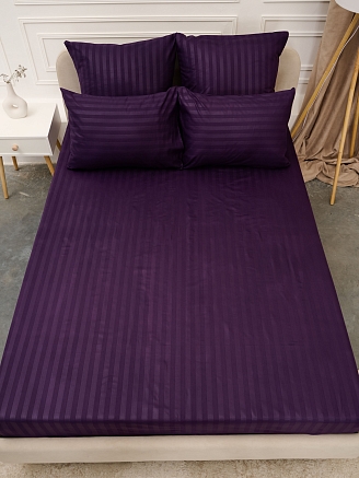 Простыня микрофибра-страйп / Фиолетовый