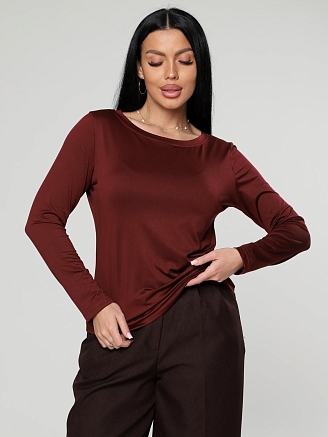 Женский лонгслив Энкар / бордовый