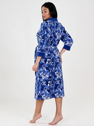 Женский халат ХВ-350 / Мимоза на синем