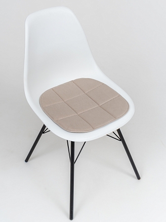 Подушка на стул с закругленными краями / Бежевый