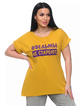 Женская футболка 720 с надписью / Желтый