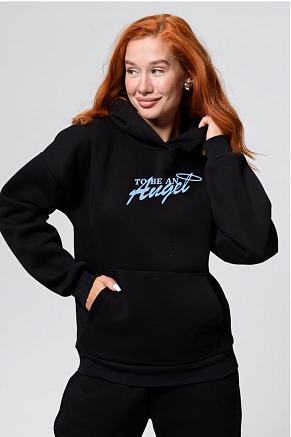 Женская толстовка 8578 оверсайз / черный+ангел