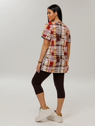 Женский костюм К-230(К+Л) / Коричневый (клетка)