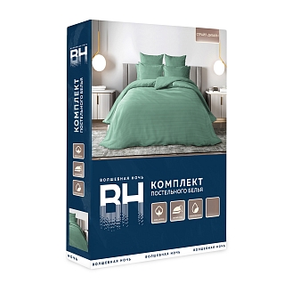 Комплект постельного белья поплин "Волшебная Ночь" / Malachite green