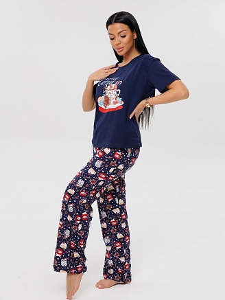 Женская пижама П-60(К) / Темно-синий (пряник)