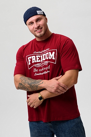 Мужская футболка 8503/1 / бордовый+свобода