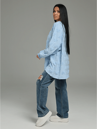 Женский свитшот Ребека / Махра Микки голубой