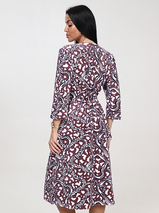 Женский халат ХВ-341 Абстракция с лео, на какао