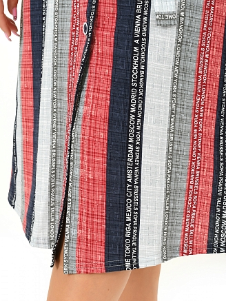 Женский халат М-120 / полоса красный