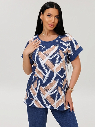 Женский костюм  К-119(К) / Синий (штрихи)