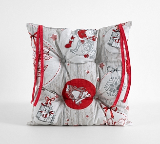 Сидушка на стул рогожка / Праздник Рождества 1