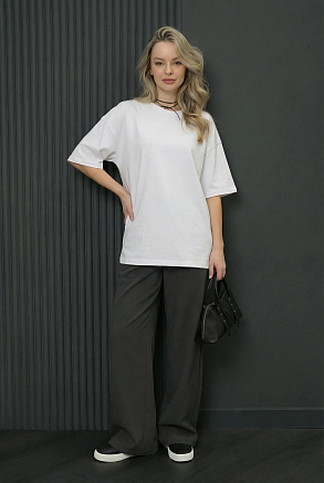Женская футболка 14517 оверсайз / белый