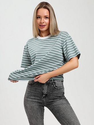 Женская футболка Брина-2 Ф-134 / серо-зелёный