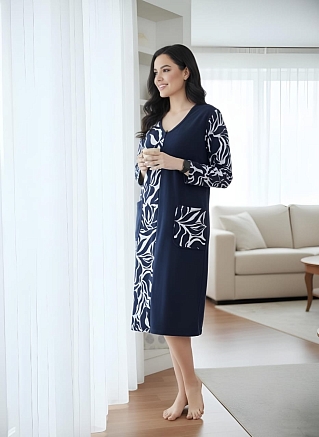Халат женский 39061 / темно-синий