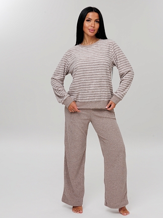 Женский костюм К-219(М) / Какао (полосы)