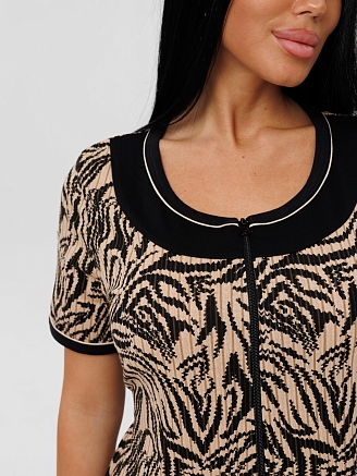 Женский халат Х-165(К) / Коричневый (узор)