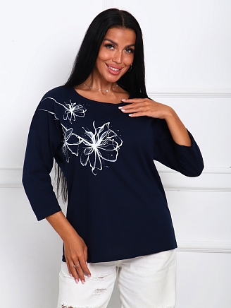 Женская футболка Дженни / чернильно-синий