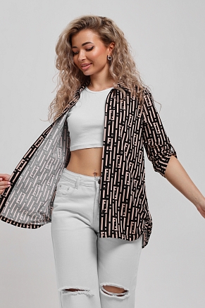 Женская рубашка 53028 / светло-бежевый