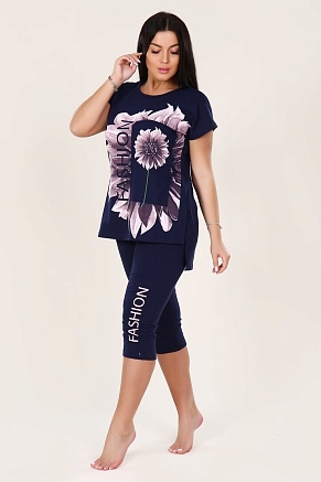 Женский костюм Flower fashion 397 / Темно-синий