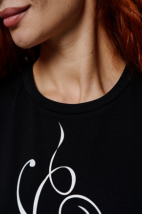 Женский лонгслив 8513/1 / черный+freedom