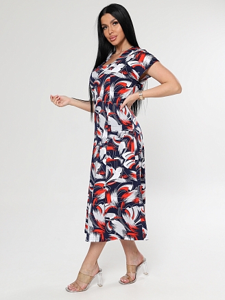 Женское платье Рамка ПлК-623 / Мазки красные