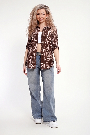 Женская рубашка 37009 / коричневый