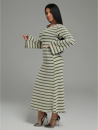 Женское платье Амелия / Бело-зеленый